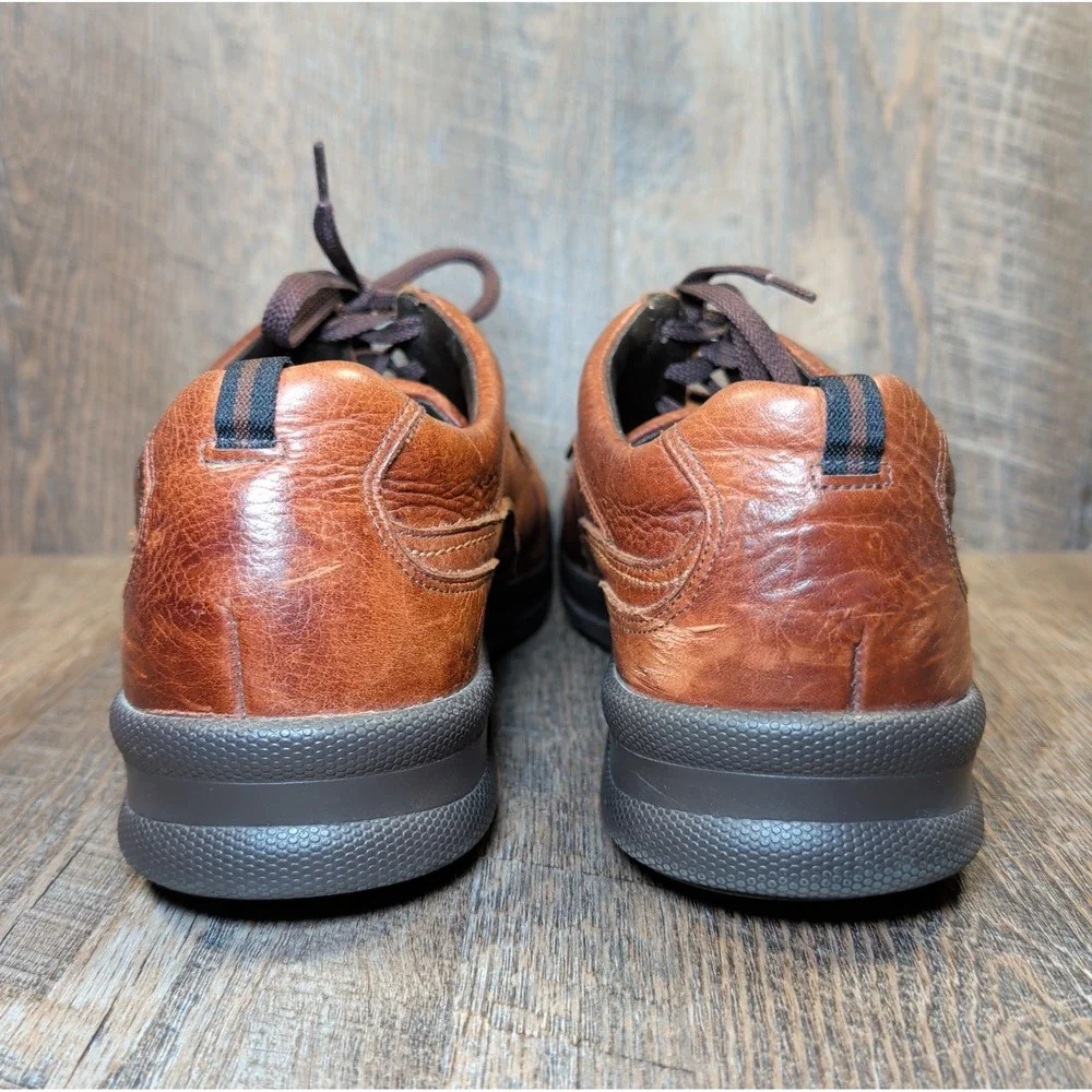 SAS Move On Leather Walking Comfort Shoes Brown Moc Toe Mens US 12 W Made in USA